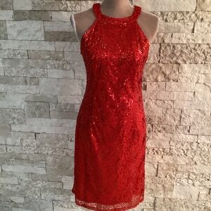 Candalite Sequined Halter Dress